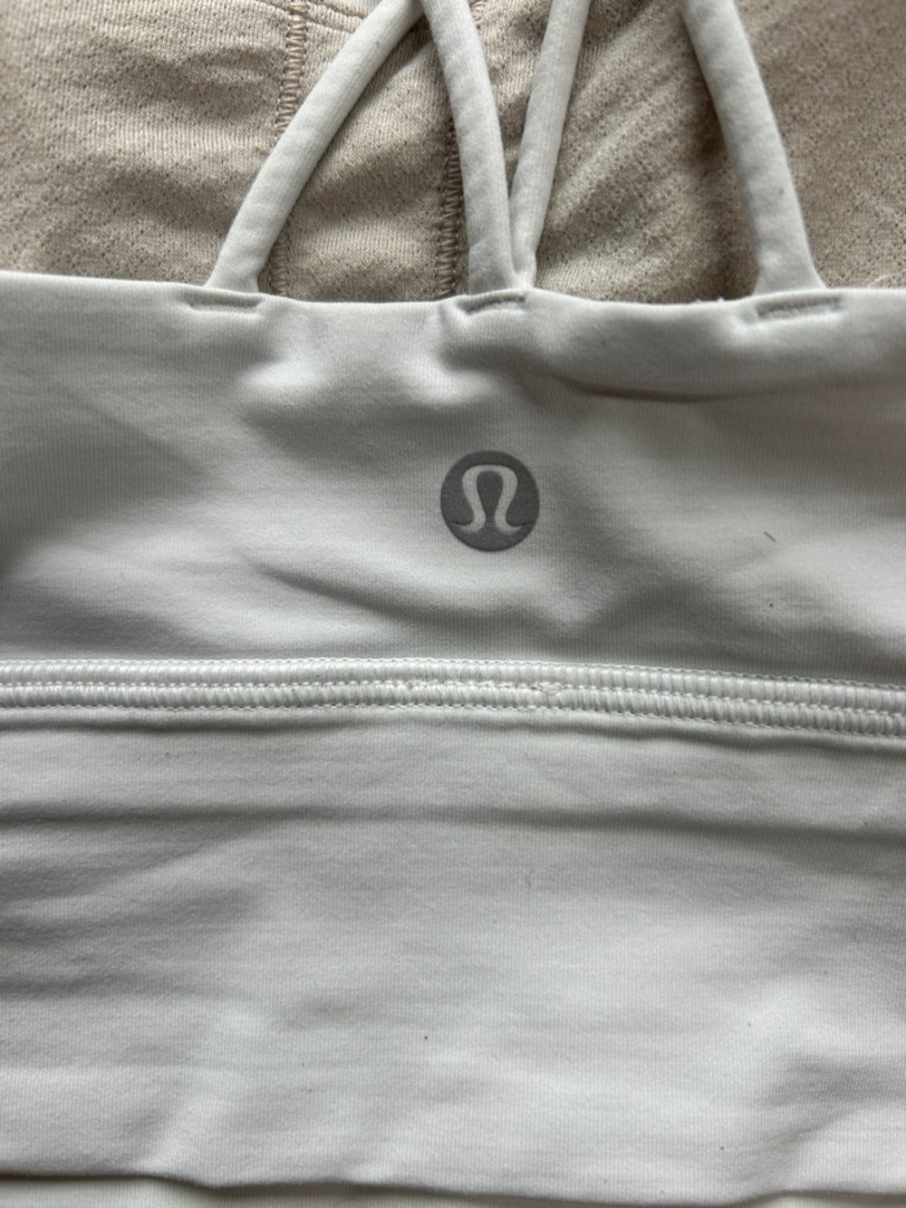 Lululemon White Cross-Back Sports Bra | Size 8 - Picture 4 of 5